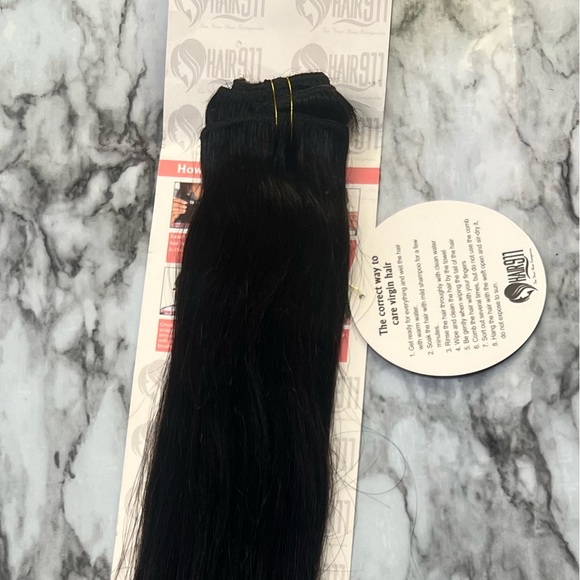 20 In  Black Clip in Real 100% Human hair Extensions l Set in Straigh… - Picture 6 of 6